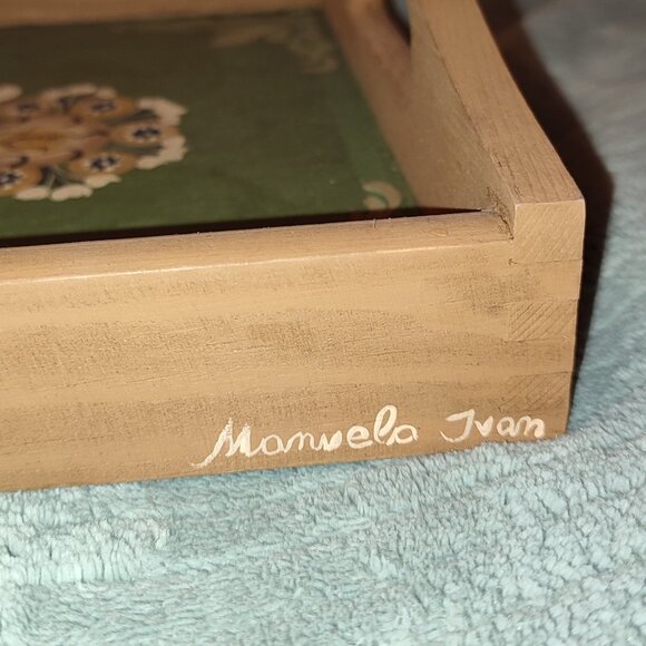 Large Transylvanian Hand Painted Tray Artist Signed Saxon German Heritage - Picture 5 of 10